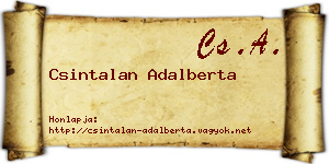 Csintalan Adalberta névjegykártya